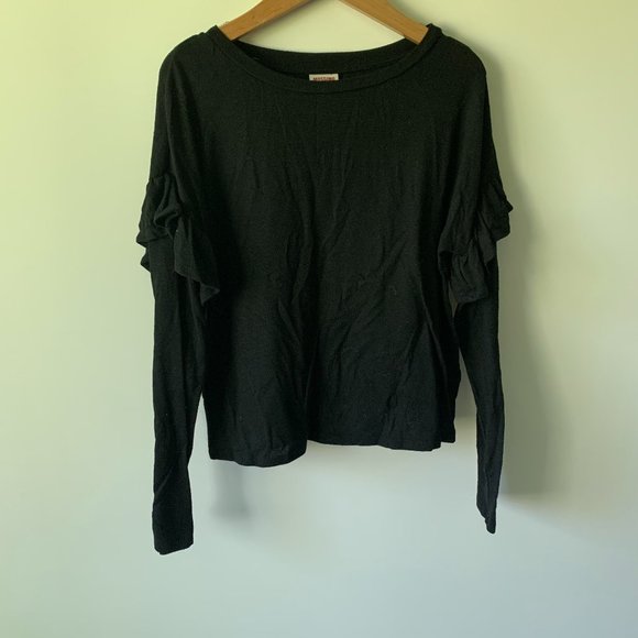 Mossimo Ruffle Shoulder Light Sweater - Picture 1 of 3